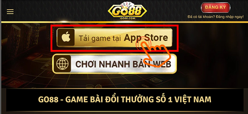 Cách tải game go88 tài xỉu tại app store